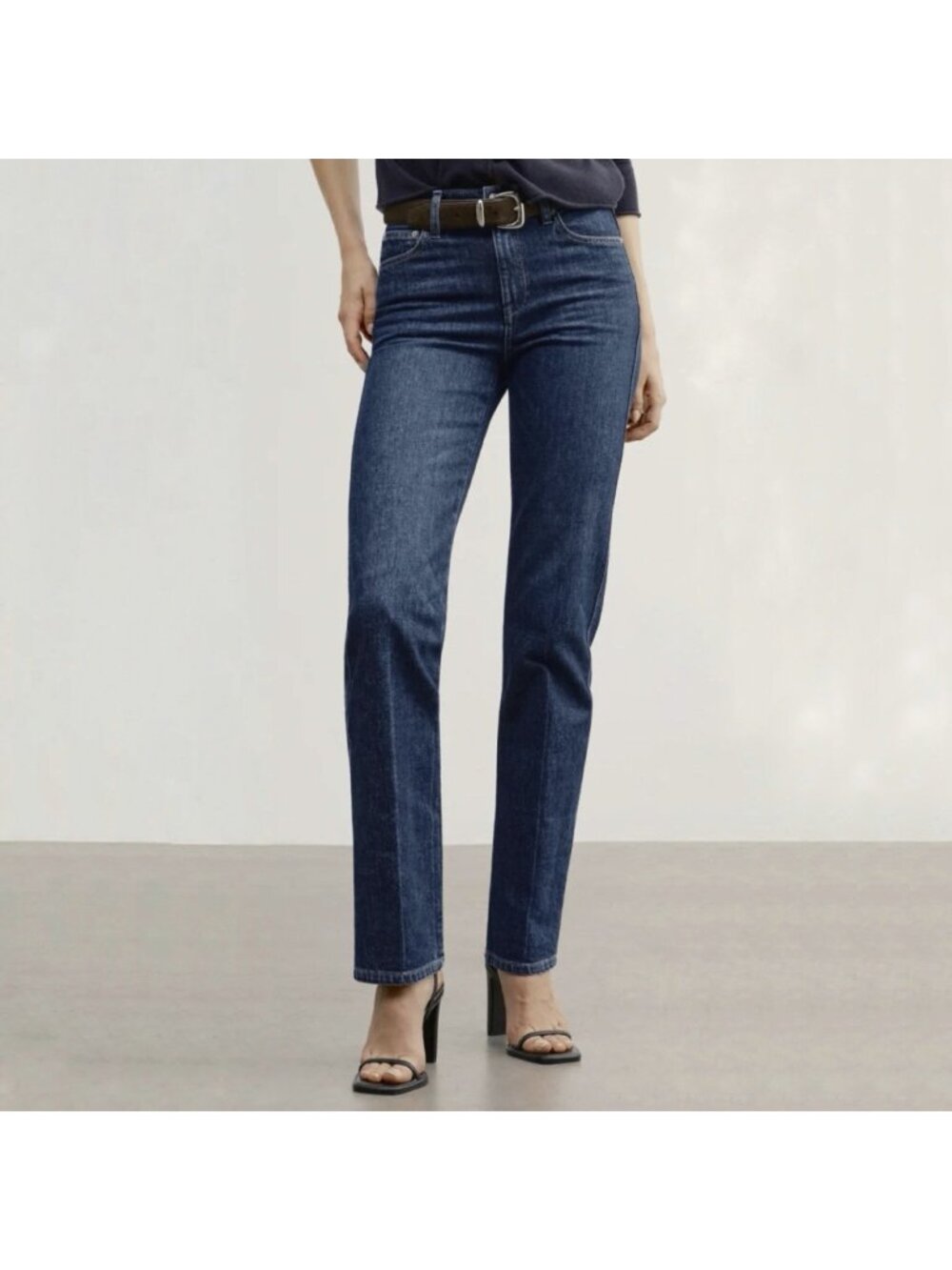 AYR The Legend Straight Leg Blue Jeans High-Rise Dark Wash Women’s Size 27 Short